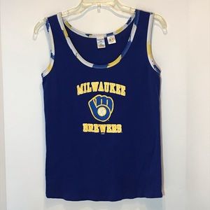 sideline apparel Tops - Blue Milwaukee Brewers tank sideline apparel Tops - Blue Milwaukee Brewers tank